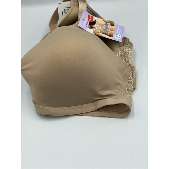 Hanes Wirefree Bra/G521/ ComfortFlex Fit Oh So Light ComfortBand/Large/Beige - Picture 9 of 9